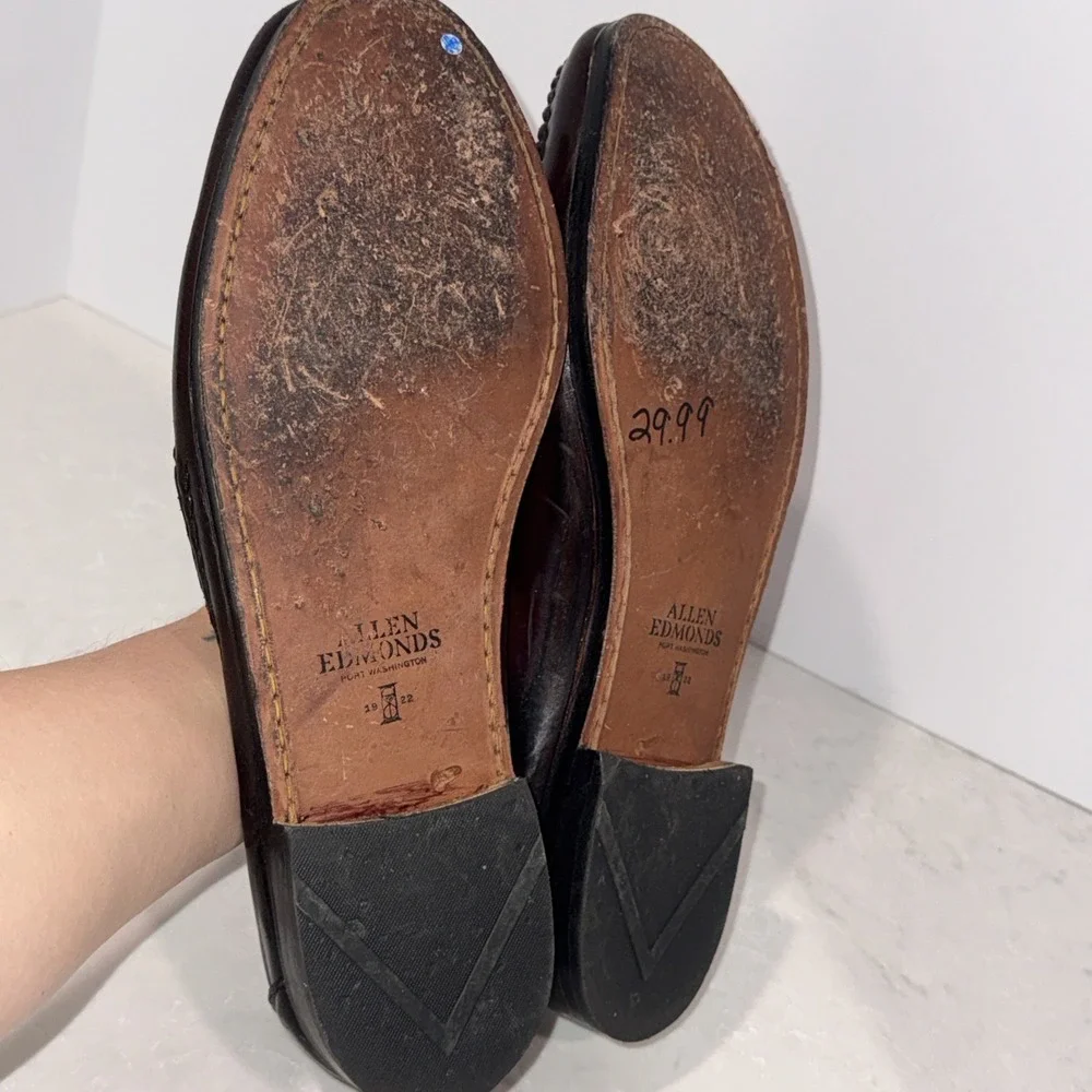 Allen Edmonds Walden Loafers USA Made Men's 12 Burgundy Leather VTG